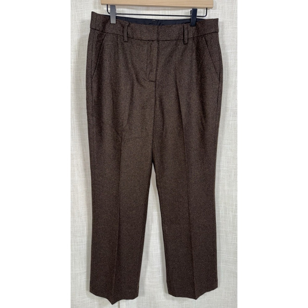 NEW Chadwick's Women's Wool Blend Pants Brown High Waist Wide Leg‎ Sz 12 12P